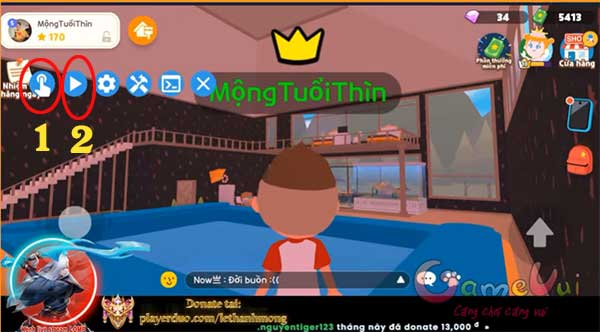 Chạm vào nút Play