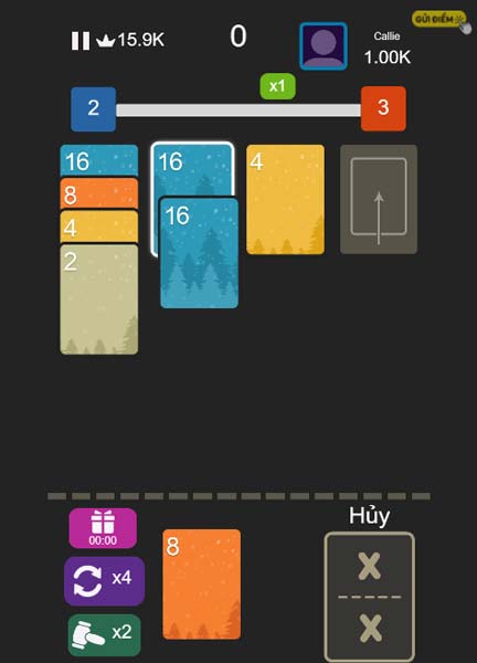 Đặt các quân bài thật khéo léo và có tính toán