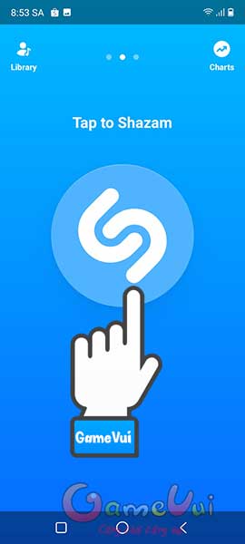 Chạm vào biểu tượng Shazam