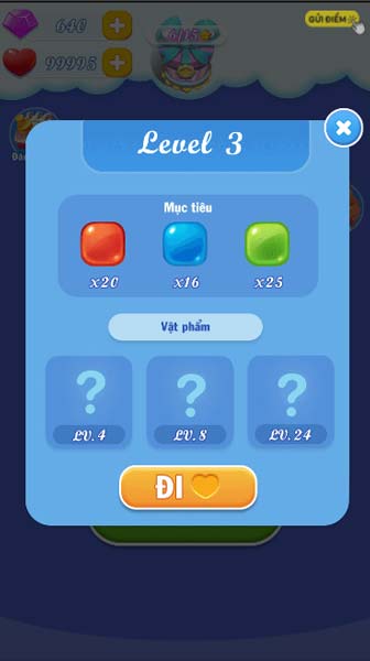 Mục tiêu với mỗi level