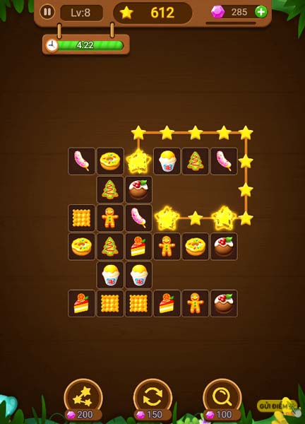 Nhanh chóng tìm và nối 3 hình giống nhau để ghi điểm