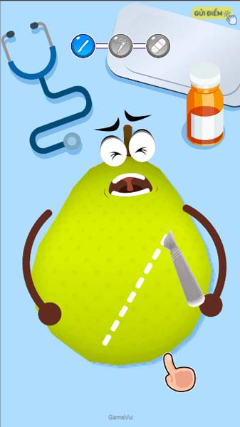 Quả lê này bị thương ở bên trong