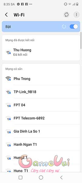 Đổi mạng Wifi hoặc sử dụng 4G