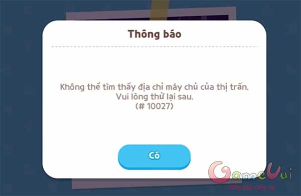 Thông báo lỗi 10027