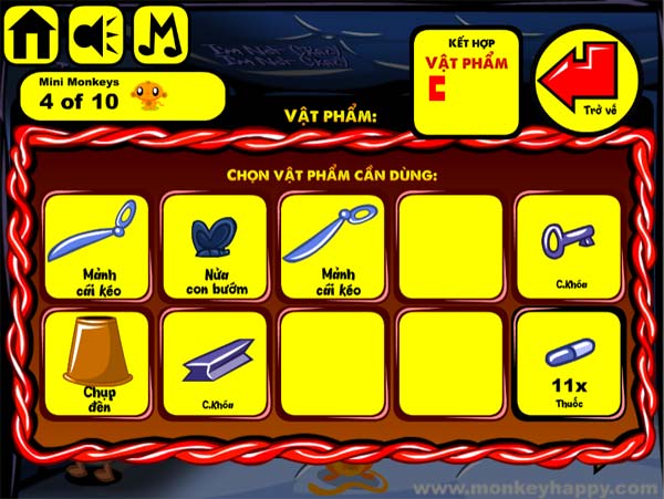 Thu thập những mảnh vật phẩm cần thiết