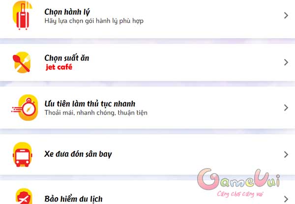 Dịch vụ đi kèm