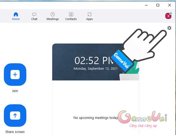 Nhấn vào biểu tượng bánh răng cưa