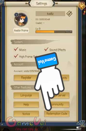 Ấn Redemption code