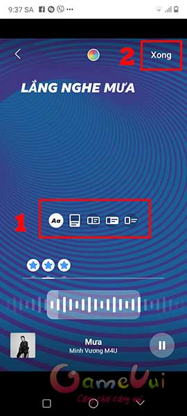 Hiệu chỉnh hình ảnh hiển thị bài hát