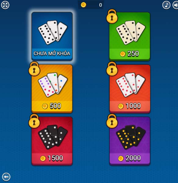 Các skin quân bài Domino trong Shop cửa hàng