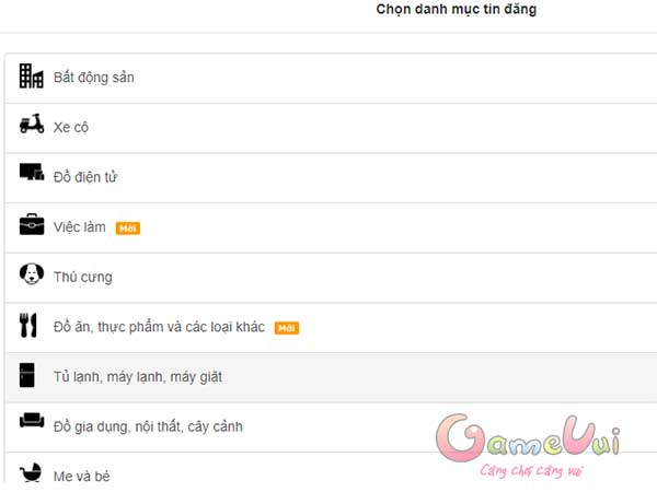 Danh mục đăng tin