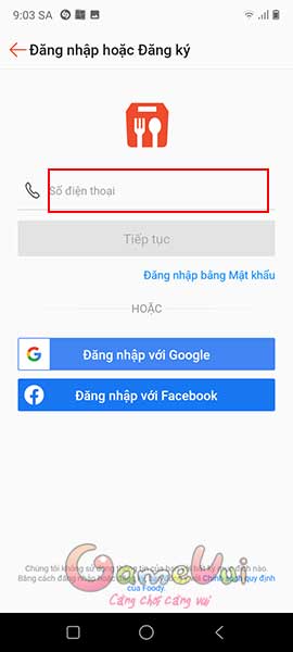 Nhập số điện thoại