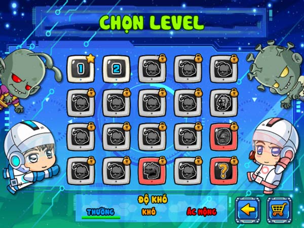 Sẽ có nhiều level với độ khó khác nhau