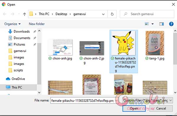 TÌm tới ảnh đã lưu