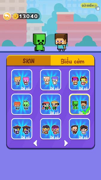 Các mẫu skin trong shop