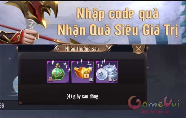 Nhận thưởng thành công