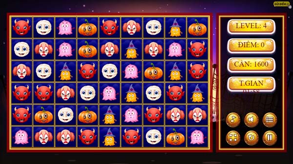 Rất nhiều biểu tượng Halloween để người chơi sắp xếp