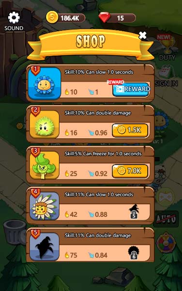 Mua thêm cây cao cấp trong Shop cửa hàng