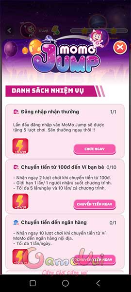 Danh sách nhiệm vụ