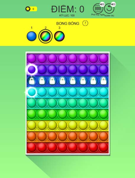 Lần lượt bóp bong bóng để phá vỡ tất cả chúng