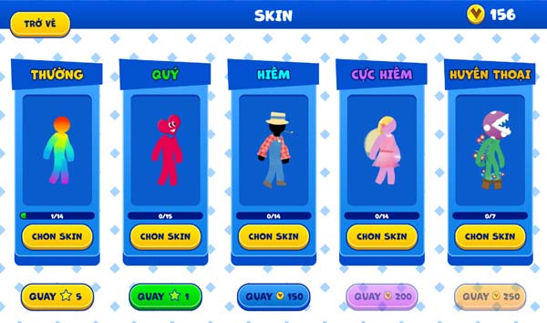 Các mẫu Skin trong Shop cửa hàng