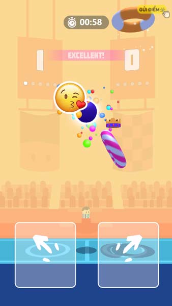 Điều khiển và đưa phao qua bóng rổ