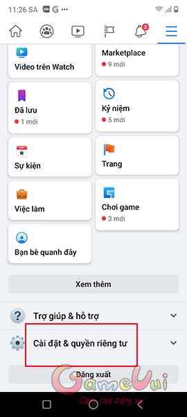 Cài đặt & quyền riêng tư