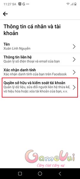 Quyền sở hữu và kiểm soát tài khoản