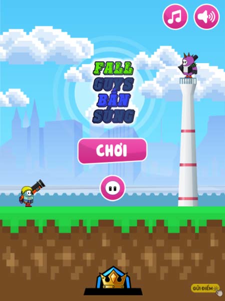 Chơi game Fall Guys bắn súng - GameVui
