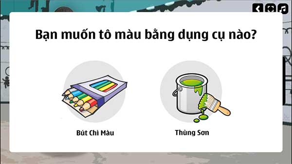 Chọn dụng cụ tô màu