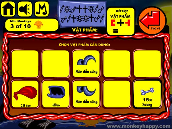 Thu thập các mảnh vật phẩm cần thiết