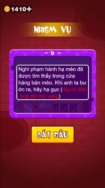 Nhiệm vụ của từng level