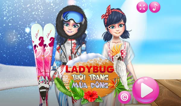 Chơi game LadyBug thời trang mùa đông - GameVui