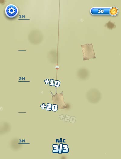 Điều khiển dây câu thu thập thật nhiều rác