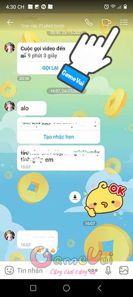 Chạm vào 3 dấu gạch