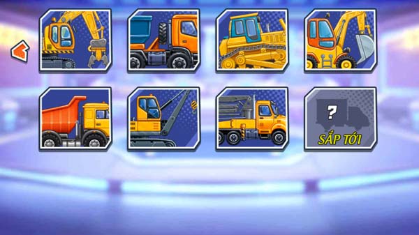 Các mẫu xe tải, máy xúc, cần cẩu... để lắp ráp