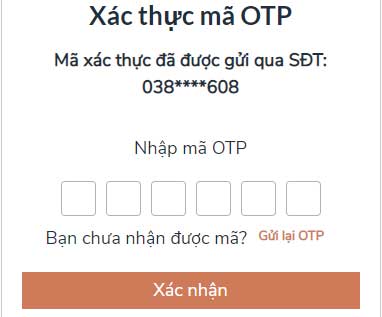 Nhập mã OTP