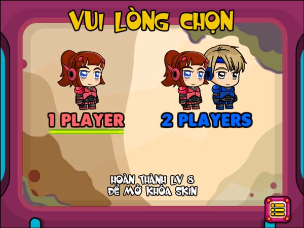 Chế độ chơi 1 hoặc 2 người