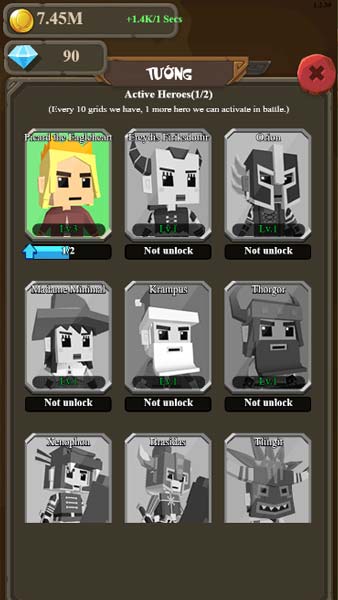 Các loại tướng trong Shop cửa hàng