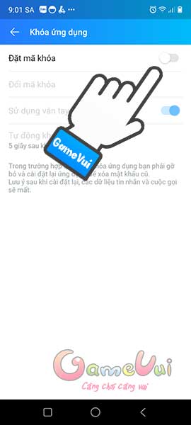 Kích hoạt Đặt mã khóa