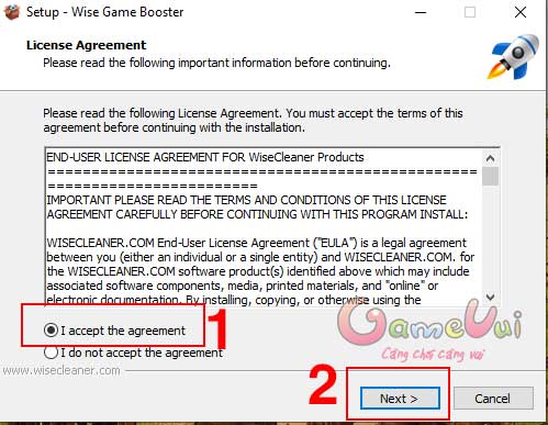 I accept the agreement