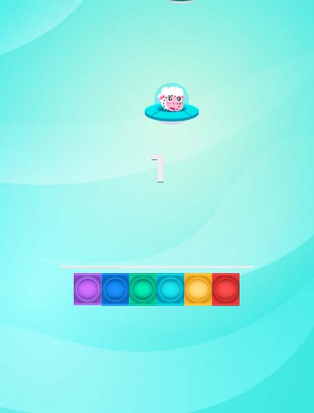 Nhìn màu của bong bóng đang rơi xuống và bong bóng ở hàng dưới