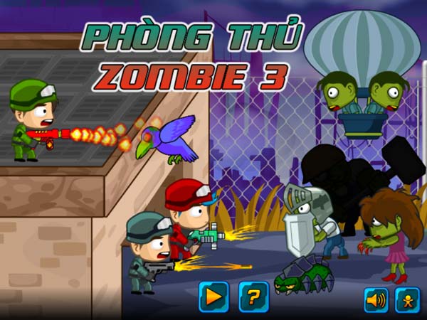 Chơi game Phòng thủ Zombie 3 - GameVui