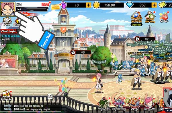 Chạm vào ảnh đại diện