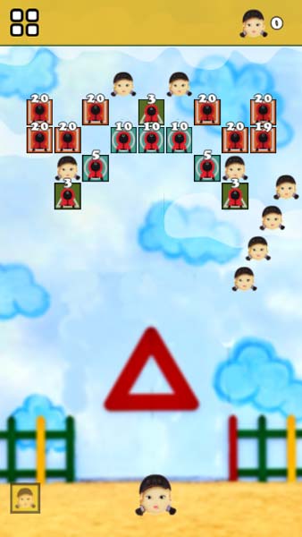 Bắn những viên đạn hình Squid Game để phá vỡ hàng gạch