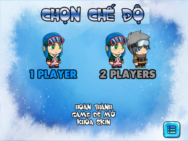 Chọn chế độ chơi 1 hoặc 2 người
