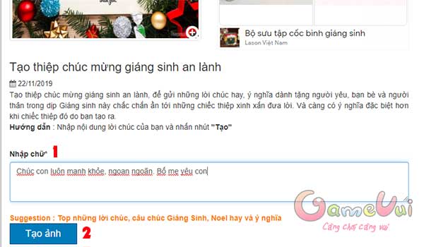 Viết lời chúc thiệp Giáng sinh