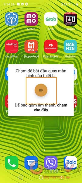 Chạm biểu tượng máy quay