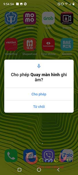 Cho phép ghi âm?