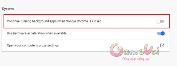 Tắt ứng dụng chạy ngầm